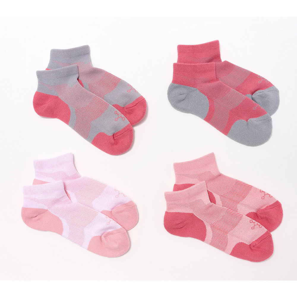 2 Pack Tommie Copper 4 Pack Ankle Compression Socks Pink - Medium